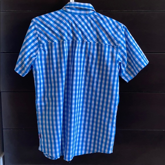 Men’s Small Short Sleeve blue/white Checker shirt - Picture 5 of 5